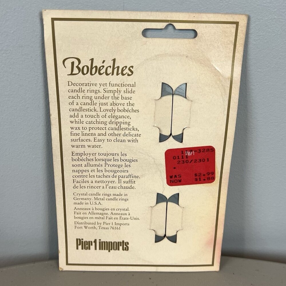 Bobeches Candle Rings Metal Silver Tone Set of 2 Pier 1 Imports - Picture 2 of 4